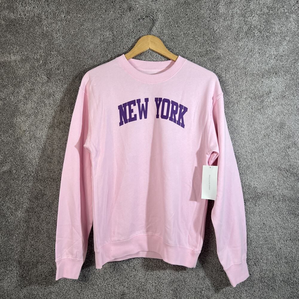 Urban Outfitters Womens XS Sweatshirt Pink Long Sleeve Crew Neck Pullover